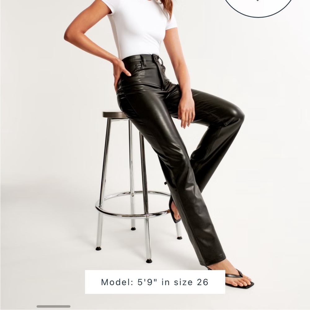 Abercrombie vegan leather 90s straight pants